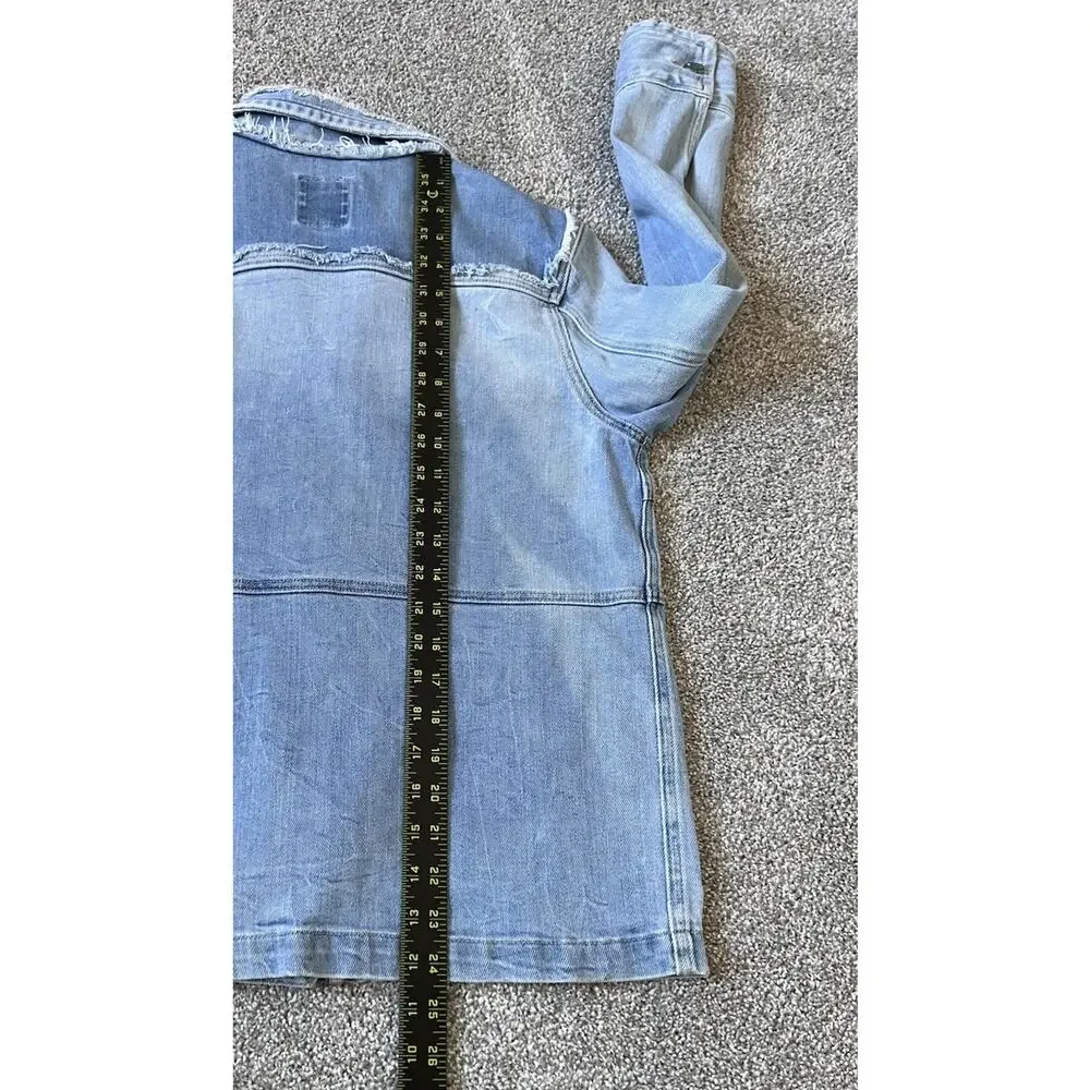 ZADIG & VOLTAIRE Kick Destroy Zip Jacket Jacket Patchwork Pockets Womens Size M - Picture 7 of 8